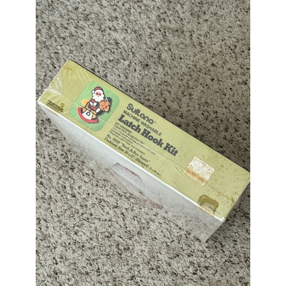 Vtg Sultana Latch Hook Kit Rock-A-Bye Santa #79107‎ 20x27 Sealed 1985